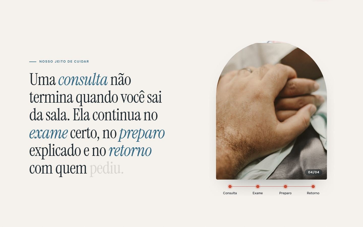 Antes: manifesto com a serifa estreita e uma foto de mãos no arco.